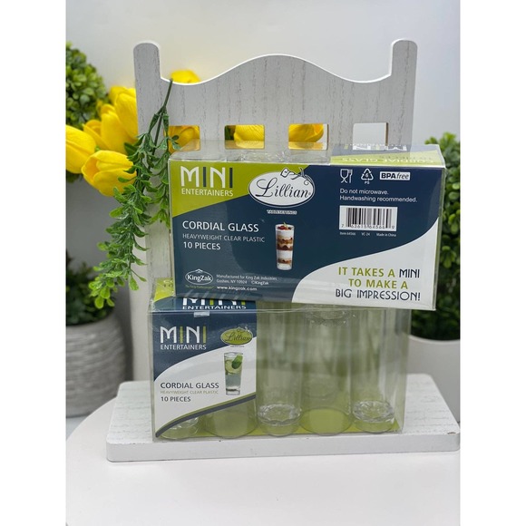 20 MINI PLASTIC CORDIAL GLASSES - Picture 2 of 4